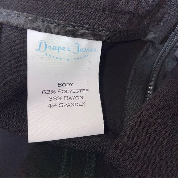 Draper James pants trousers pull on ponte knit black semi stretch side zipper 0 - Picture 7 of 8